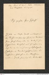 Nachlass Franz Steindachner, Brief von Emil von Marenzeller an Franz Steindachner (05.09.1890), Inv.Nr. 326.01, Seite 1
